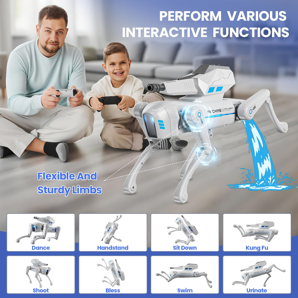 Interactive STEM Robot Dog with Blaster, Voice Control &