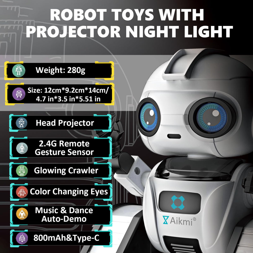 Rechargeable Robot Toy with Mini Projector for Kids AK-ROBOT-01
