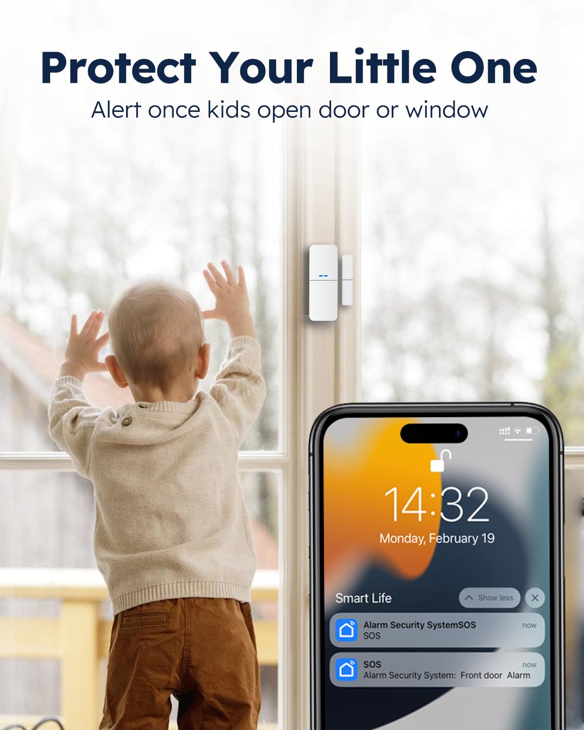 Sistema di Allarme per Porte Domestico Intelligente WiFi Wireless