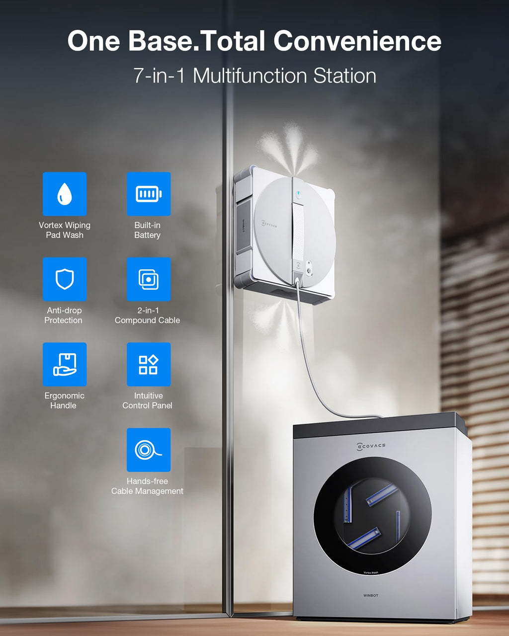 Робот-мойщик окон Omni с автоматической станцией очистки W3