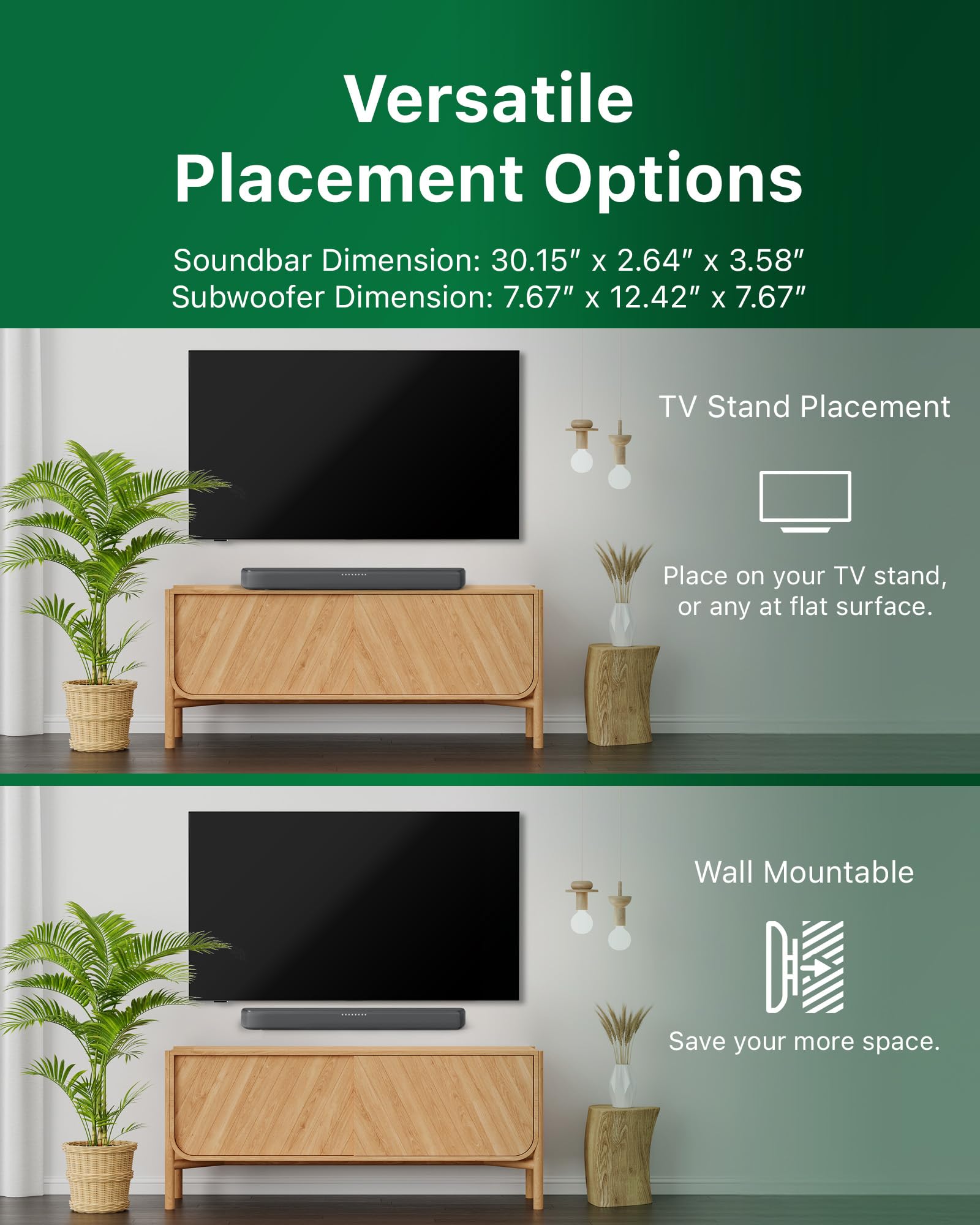 2.1 Channel Soundbar with Wireless Subwoofer Philips B5309