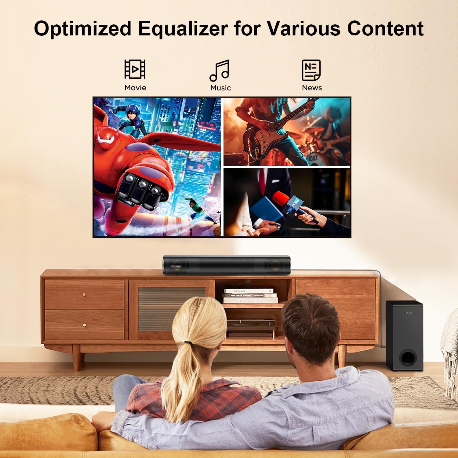 250W Dolby Atmos Sound Bar 2.1ch for Smart TV