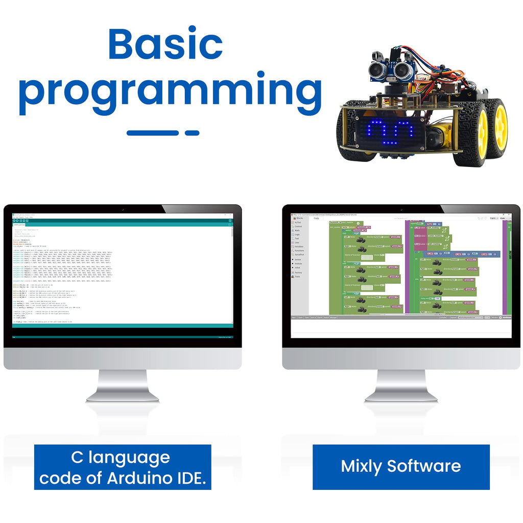 Программируемый набор для сборки робота-автомобиля 4WD для Arduino Uno