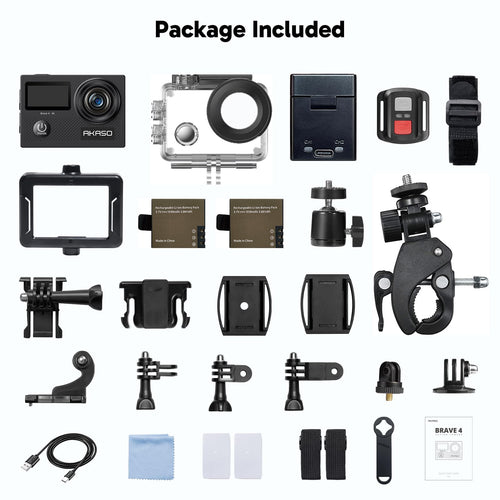4K 30fps Aksiya Kamerası 20MP Foto EIS WiFi Suya