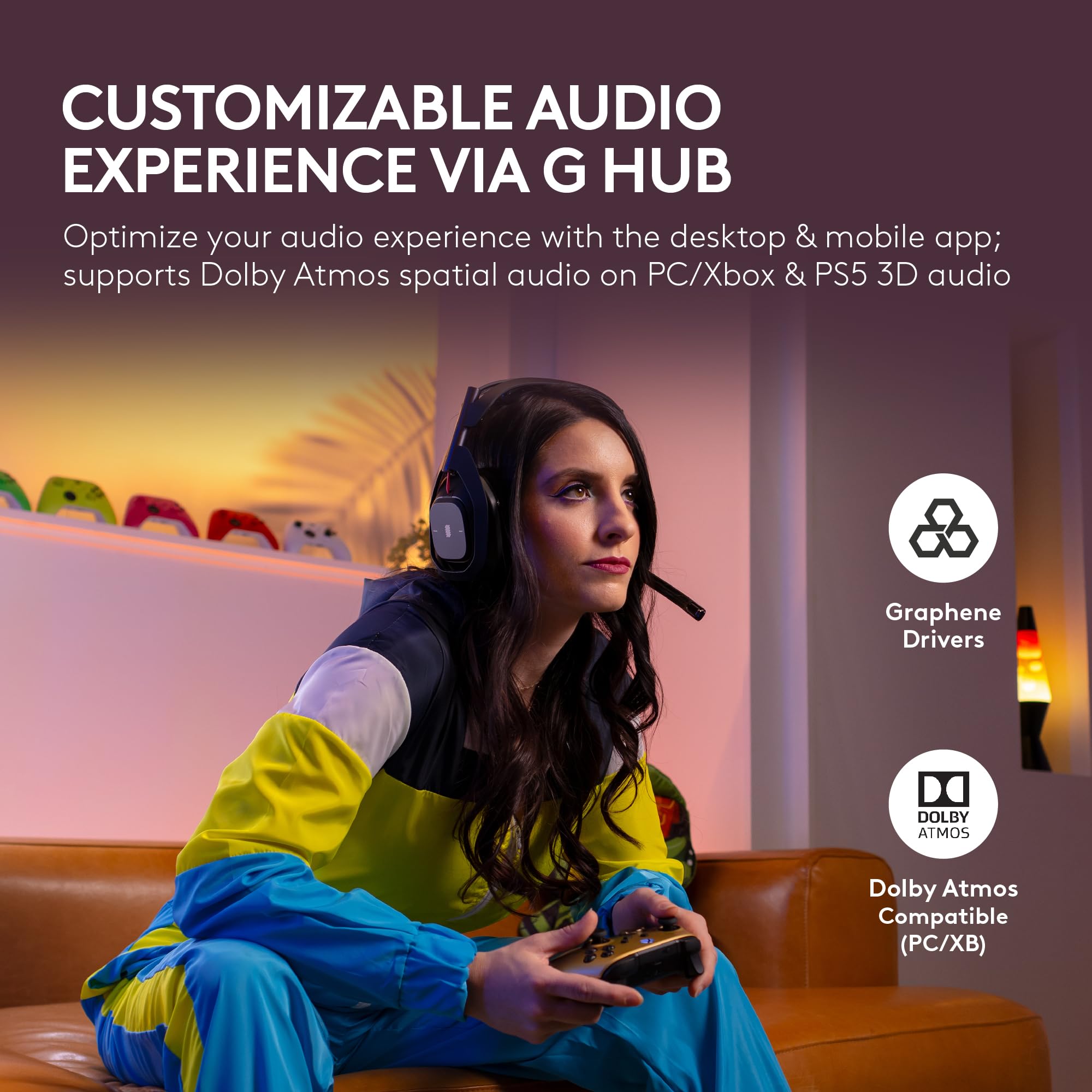 Logitech G Astro A50 Multi-Platform Wireless Gaming Headset + Base Station for PS5/Xbox/PC: PLAYSYNC Audio Switcher, <16bit/48kHz (Console), <24bit/48kHz (PC), 24hr Battery, 2.4GHz & BT - Black