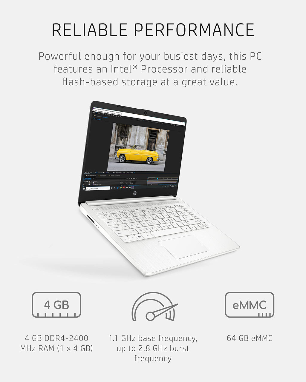 14" HD Ноутбук Intel Celeron N4020 4ГБ ОЗУ 64ГБ