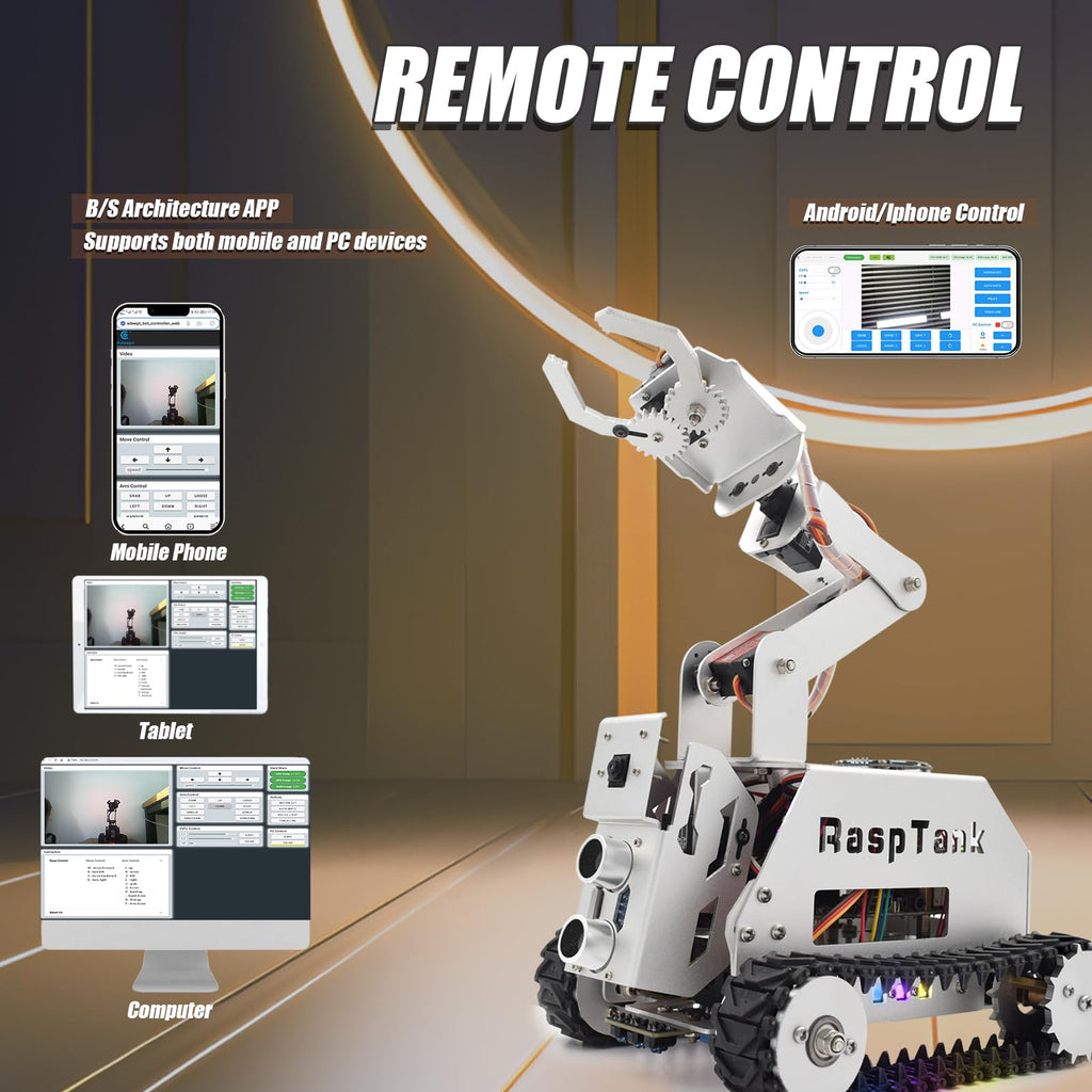 Metall Smart Car Kit mit Roboterarm für Raspberry