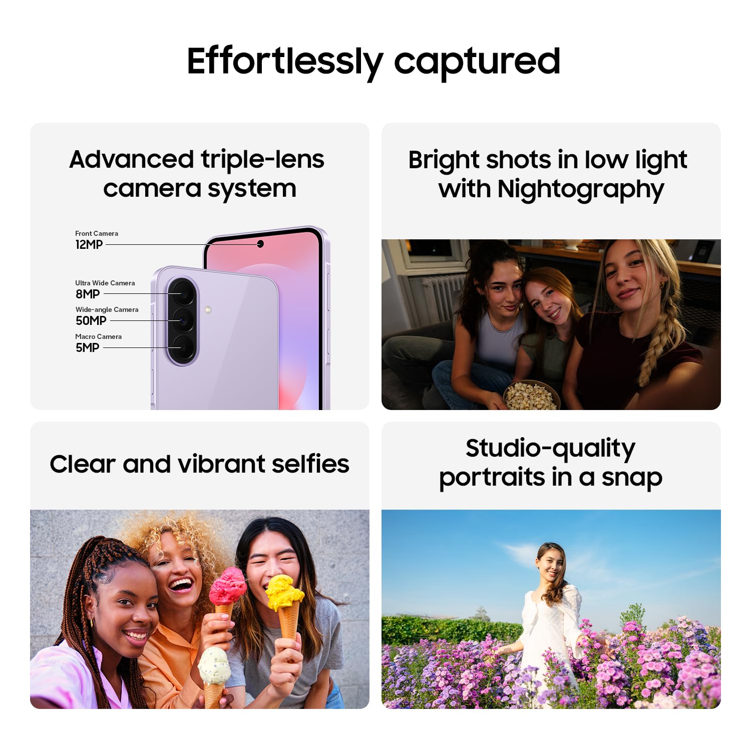 Samsung Galaxy A37 5G (2026), Unlocked Android Smartphone + $50 Gift Card, 256GB, AMOLED Display, Triple Camera, IP68, Slim Phone, 5000mAh Battery, US Version, US 1 Yr Warranty, Awesome Lavender