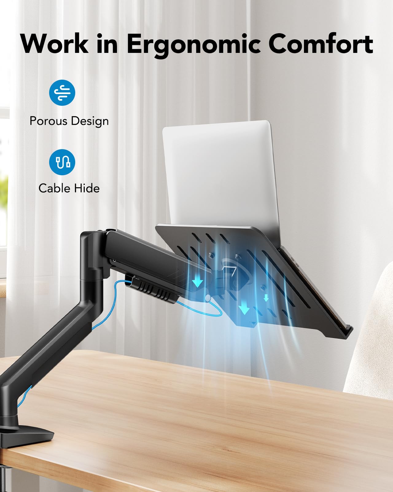 2-in-1 Laptop Mount with Tray HNSS40B