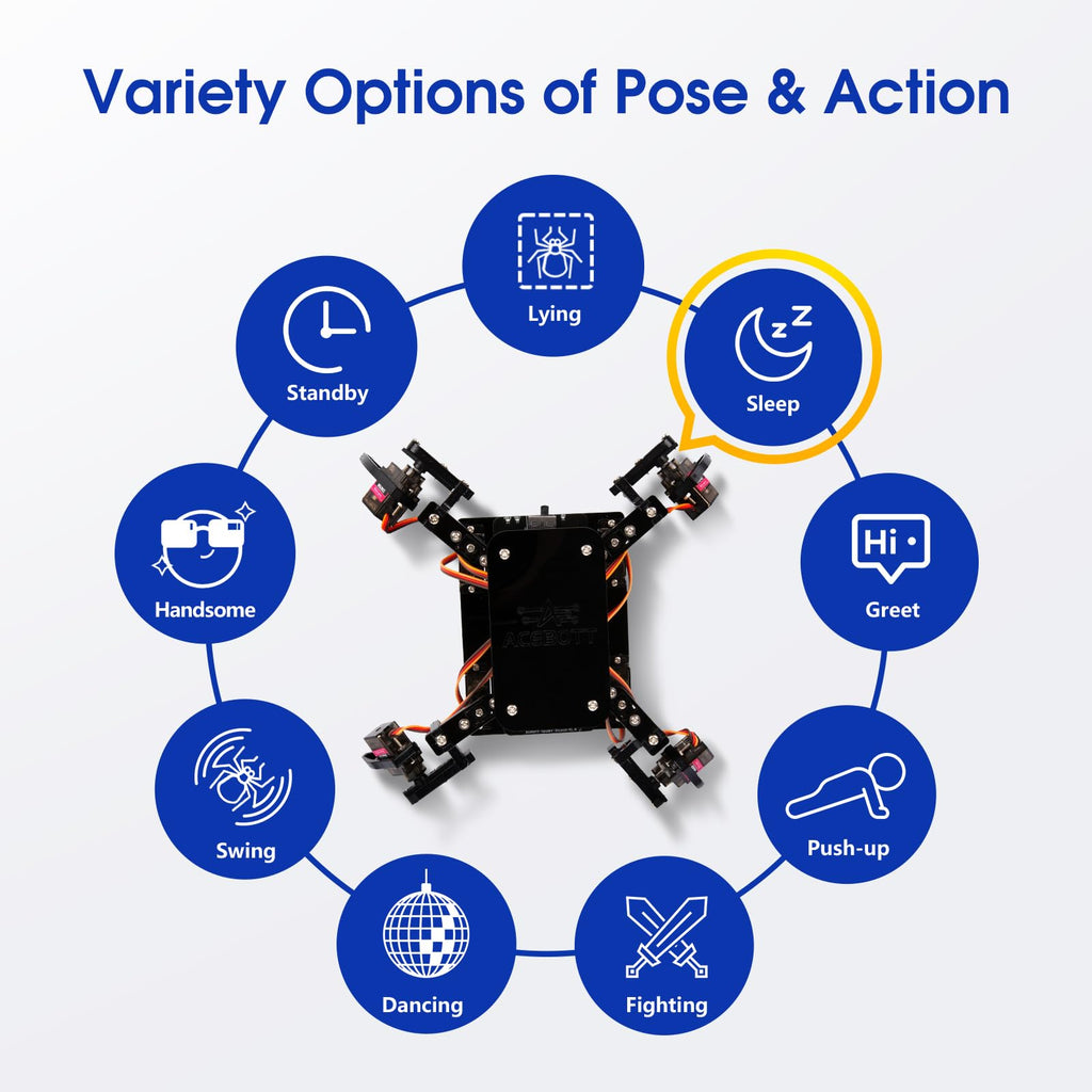 ACEBOTT STEM Robotics Science Kits for Adults, ESP8266 Spider Robot Building Kit, App Remote Control, Walking Crawling Fun Educational Toy for 12 + Year Old Boys, Girls, Teens, Adults Unique Gifts