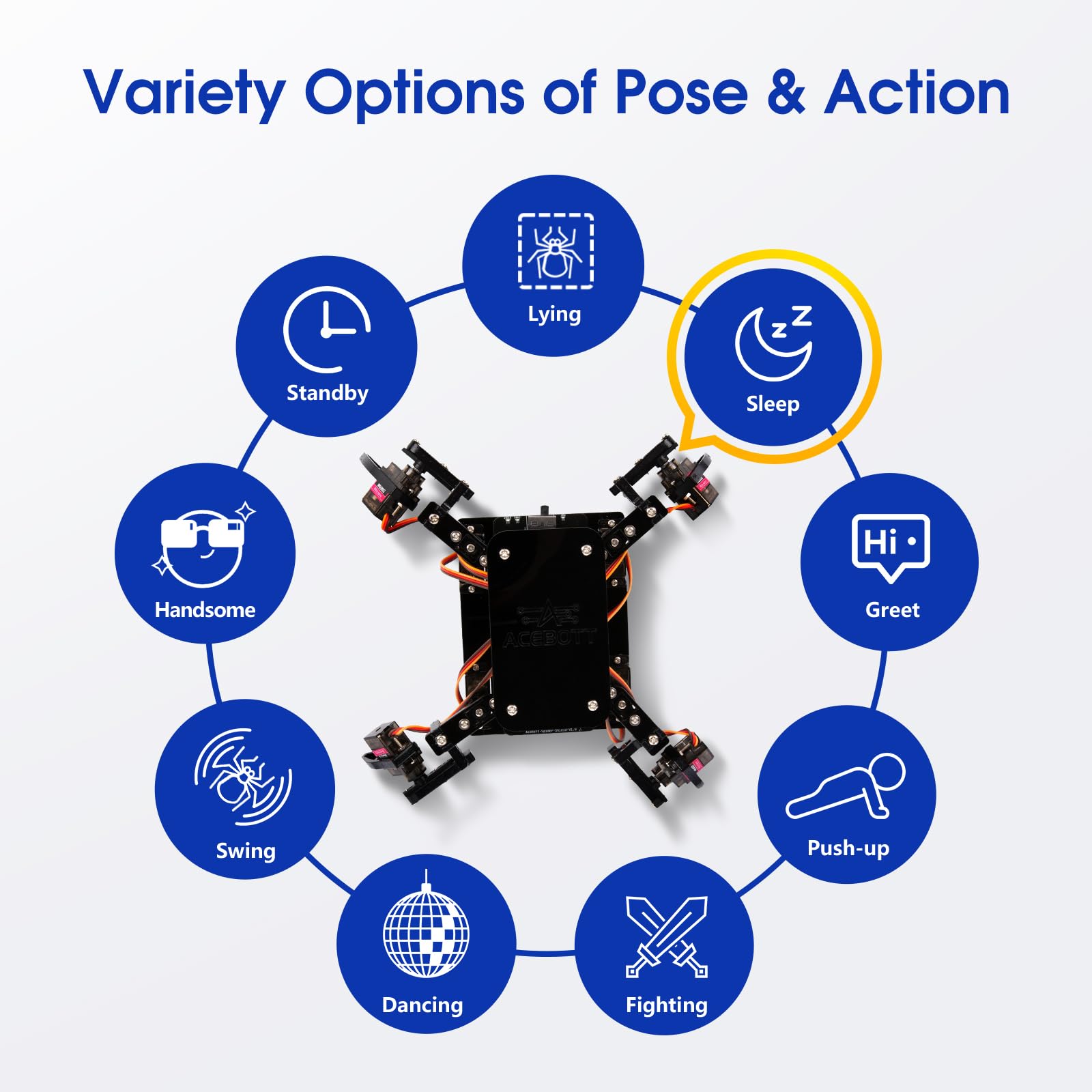 ACEBOTT STEM Robotics Science Kits for Adults, ESP8266 Spider Robot Building Kit, App Remote Control, Walking Crawling Fun Educational Toy for 12 + Year Old Boys, Girls, Teens, Adults Unique Gifts