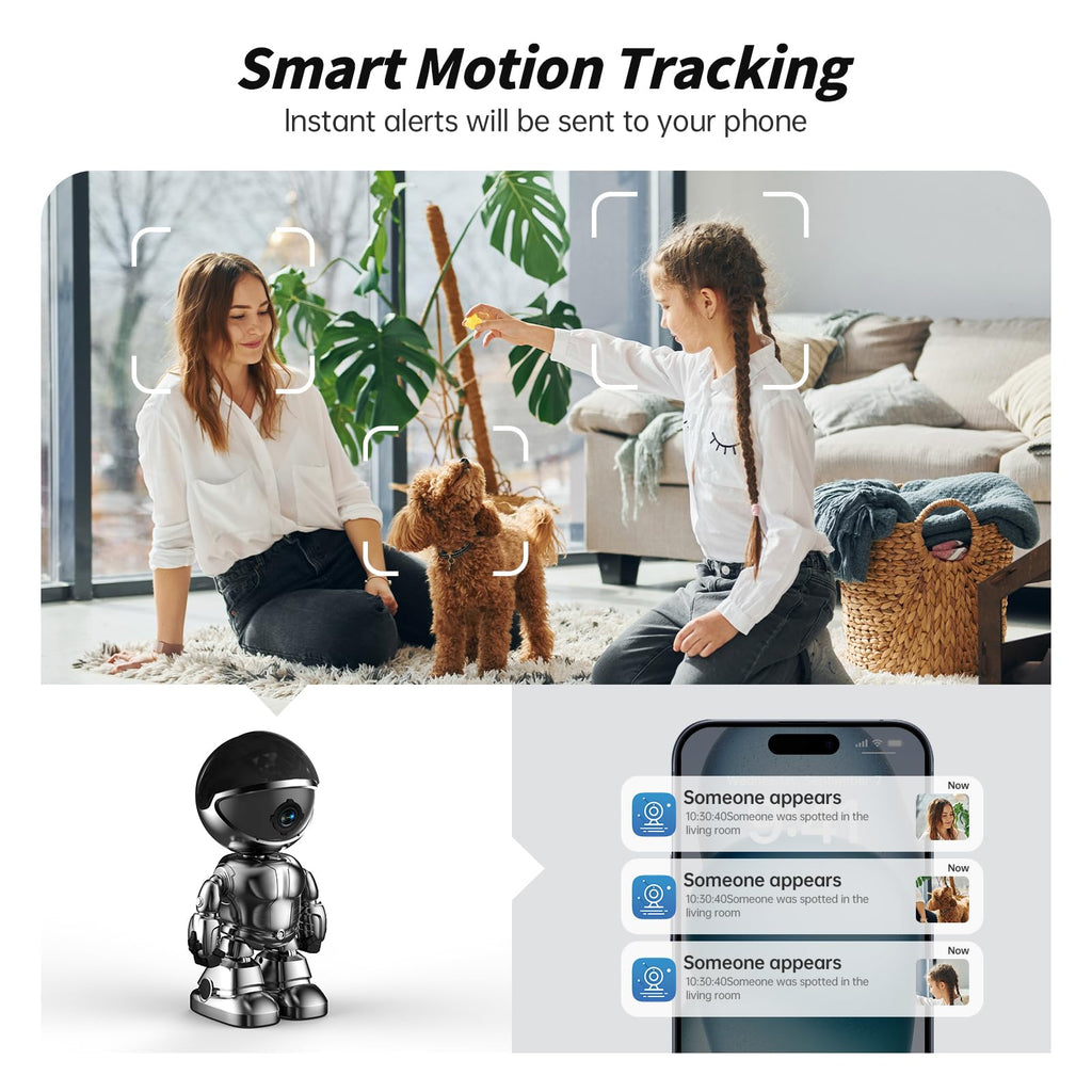 Chpuss Indoor Camera Robot with 2K HD