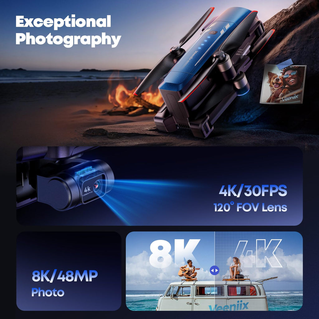 8K Camera Drone with 3-Axis Gimbal V11PRO