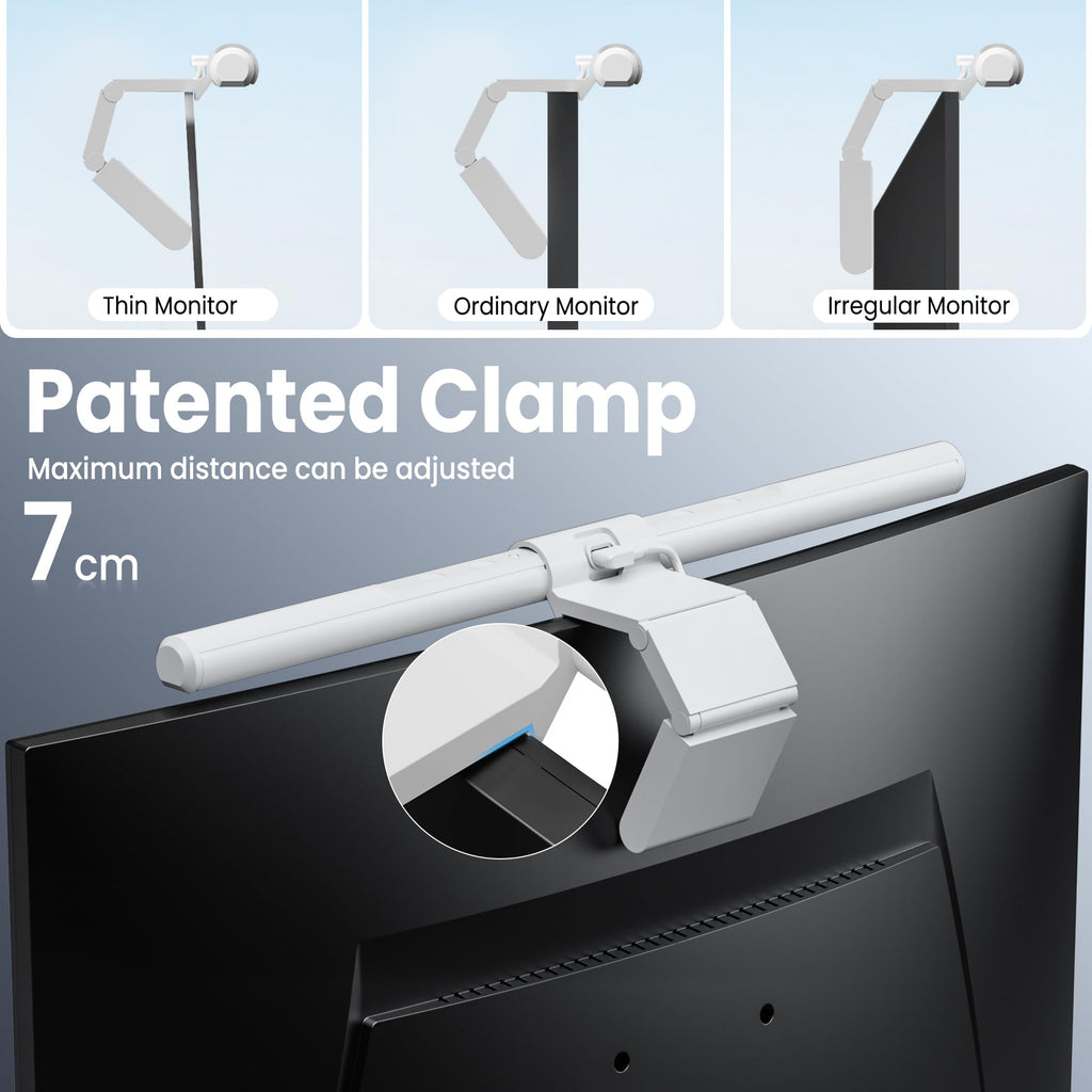 Monitor Light Bar Pro White, Eye-Care USB LED Lamp