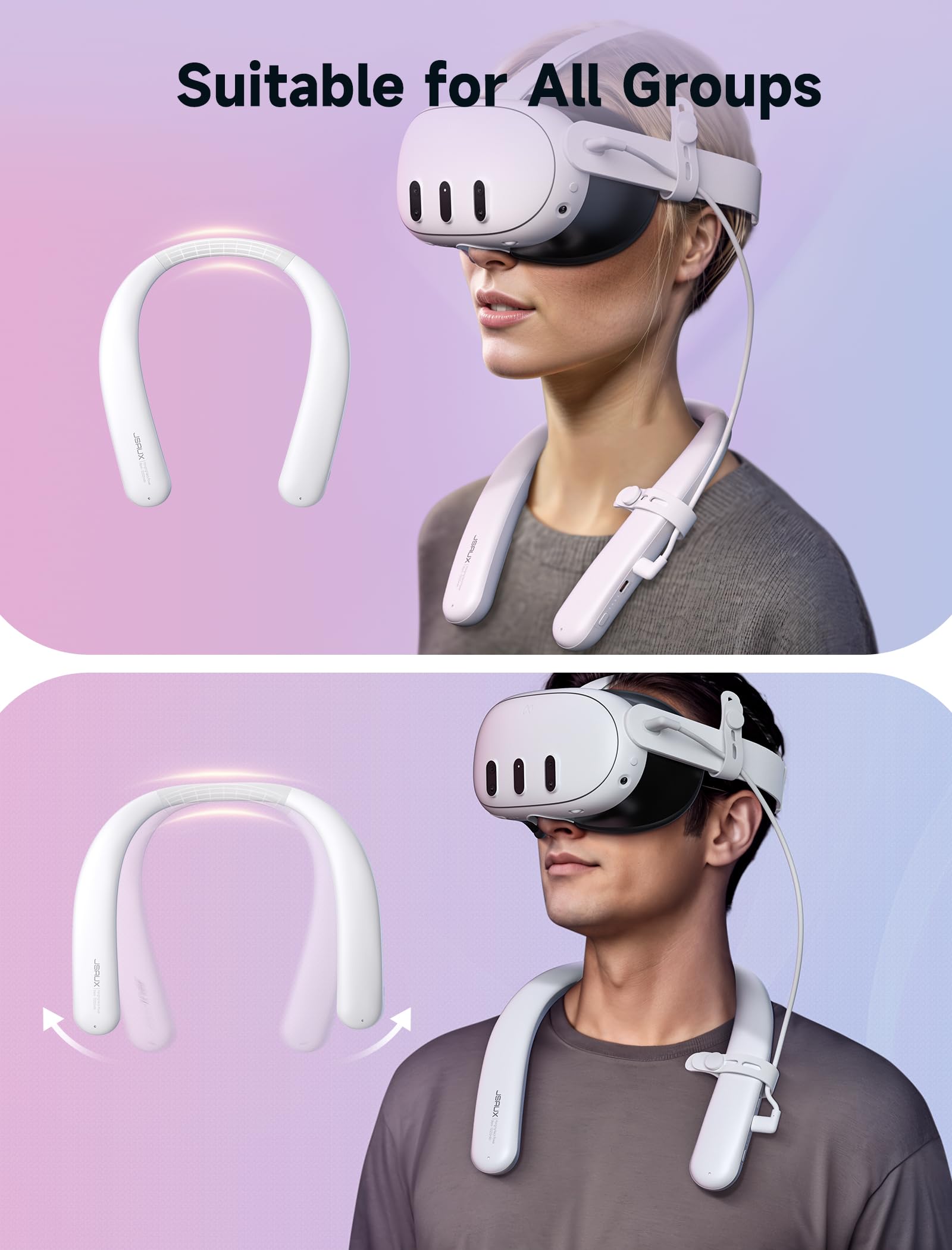 JSAUX Battery Pack for Oculus Quest 3 2, 10000mAh PD Fast Charger Infrared Function Battery Pack, VR Extend Power Accessories, Compatible with Oculus Quest 2, Meta Quest 3, Meta Quest 3S