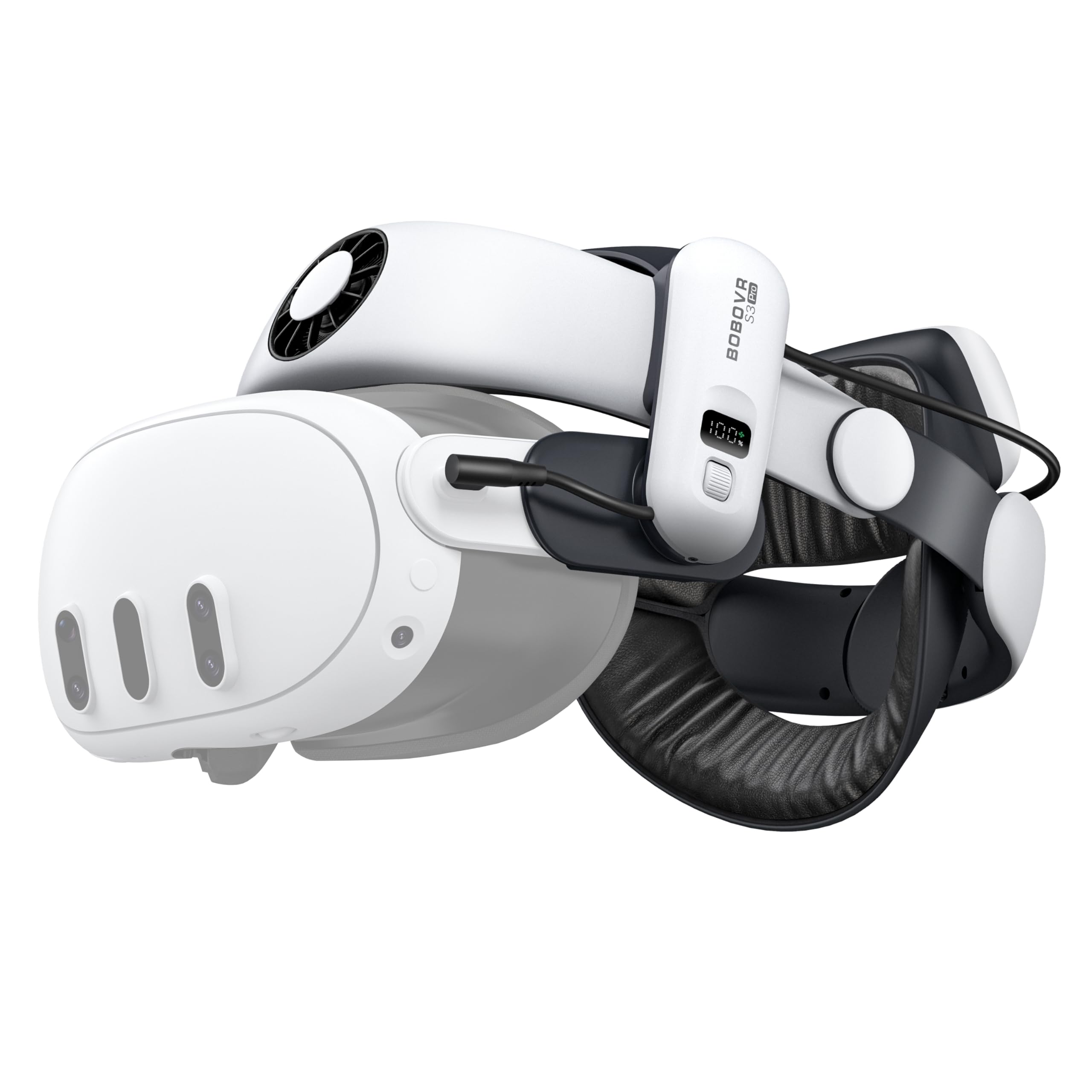 VR Headset Air Cooling Battery Strap with 10000mAh Hot-Swappable