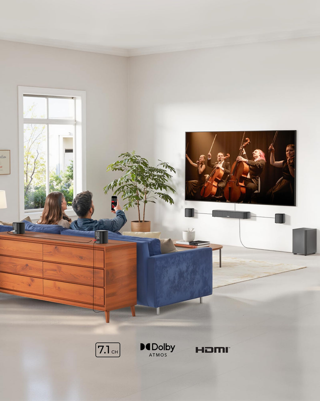 Barra de Sonido 7.1ch Dolby Atmos para TV Inteligente