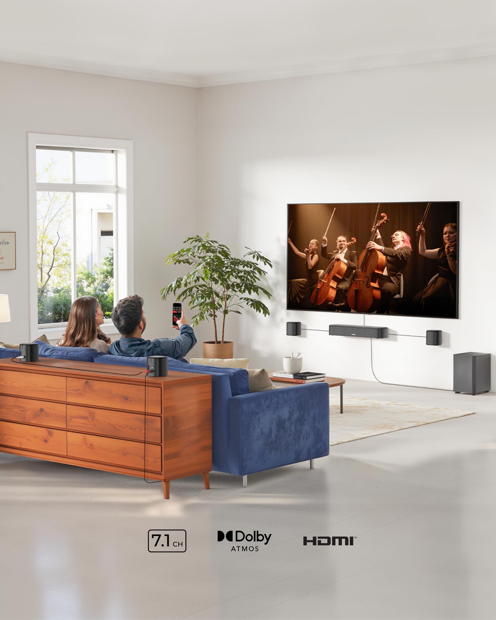 Barra de Sonido 7.1ch Dolby Atmos para TV Inteligente