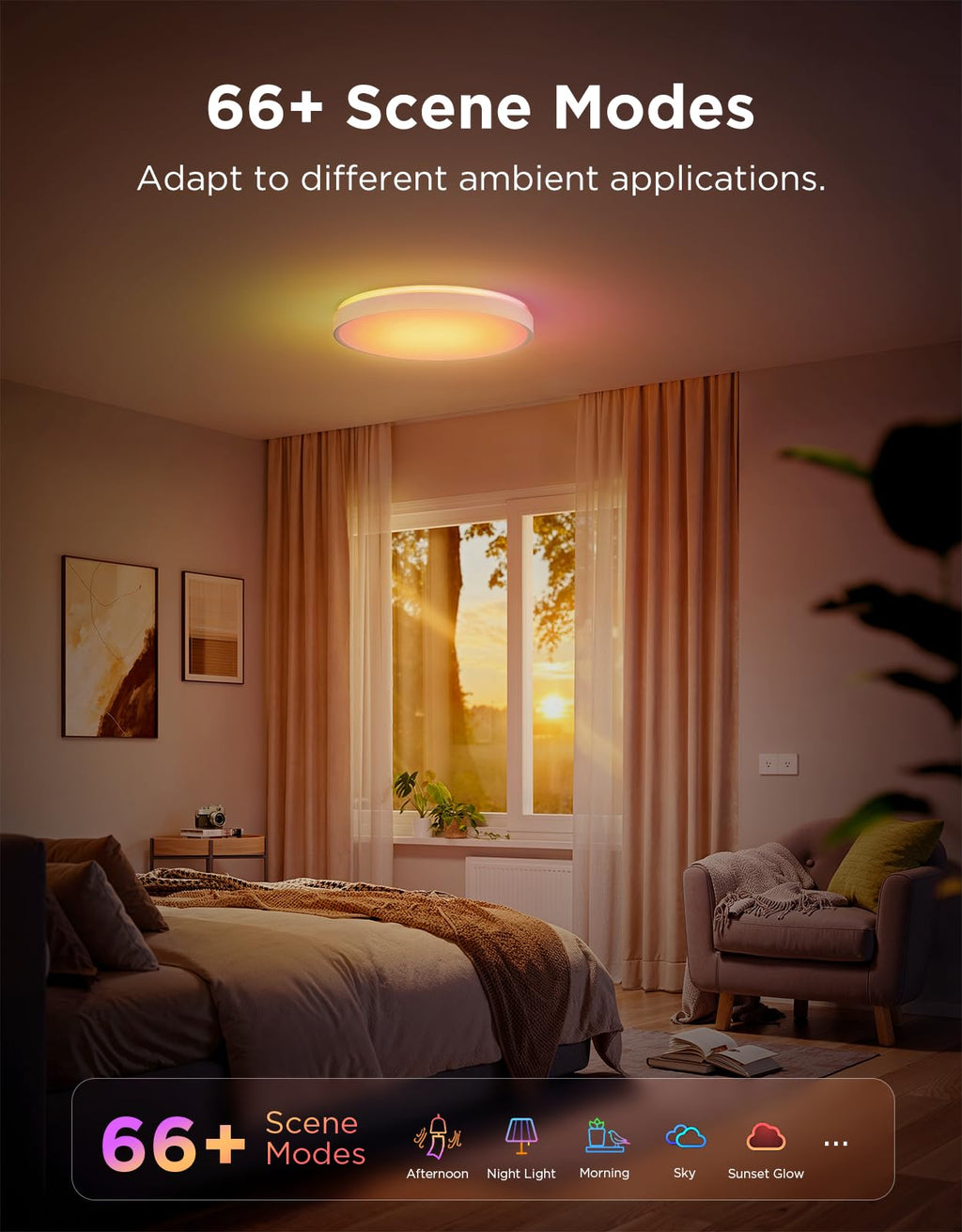 Smart RGBIC Ceiling Light with Planar Effects & Music Sync