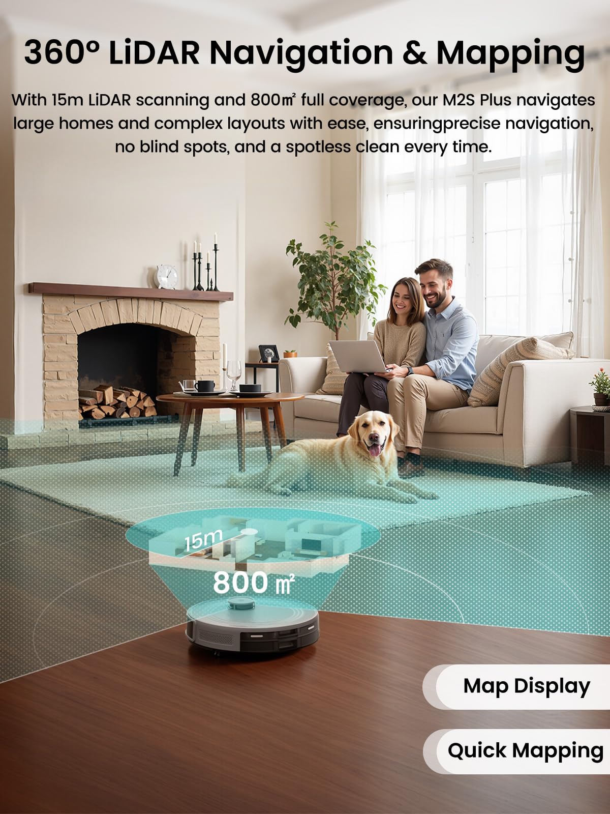 Робот-пылесос Lefant LiDAR с функцией влажной уборки и док-станцией с самоочисткой