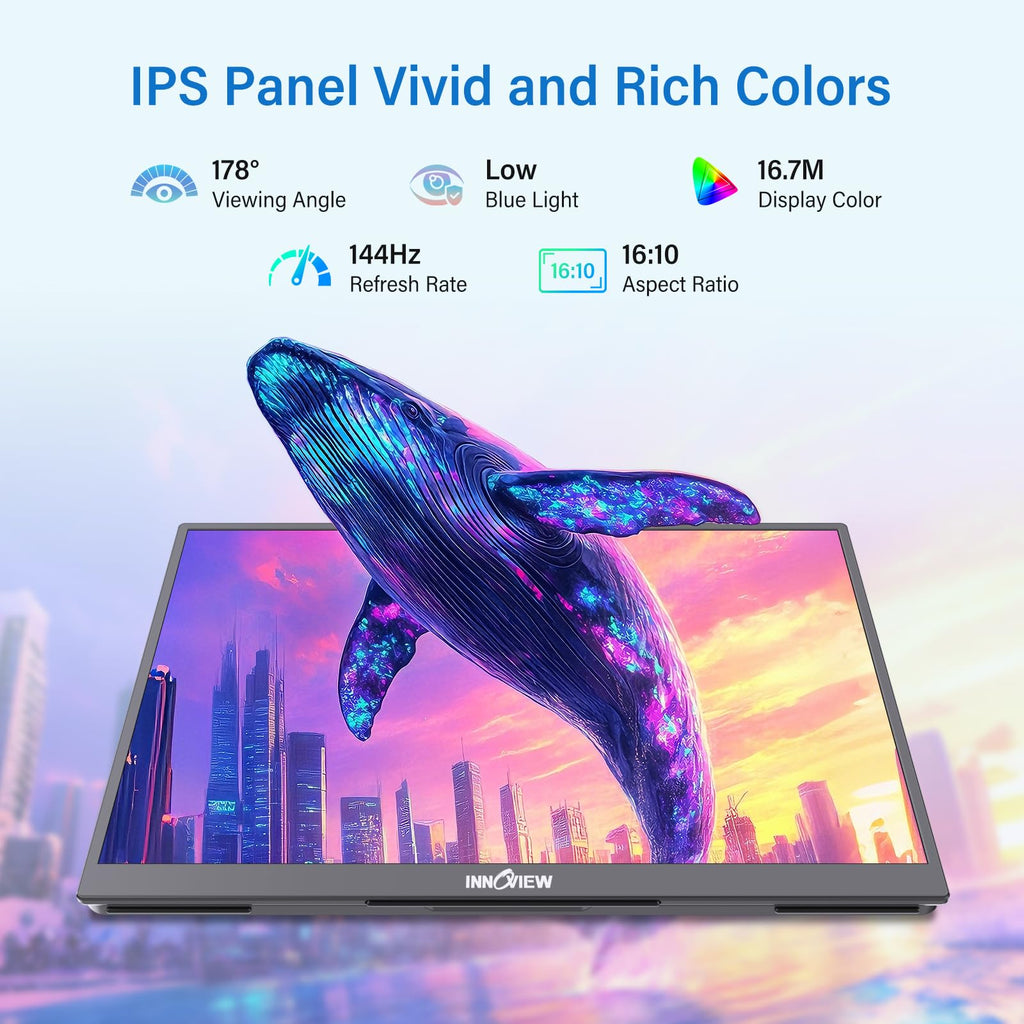 16" Portable Monitor 144Hz Gaming Monitor INVPM401