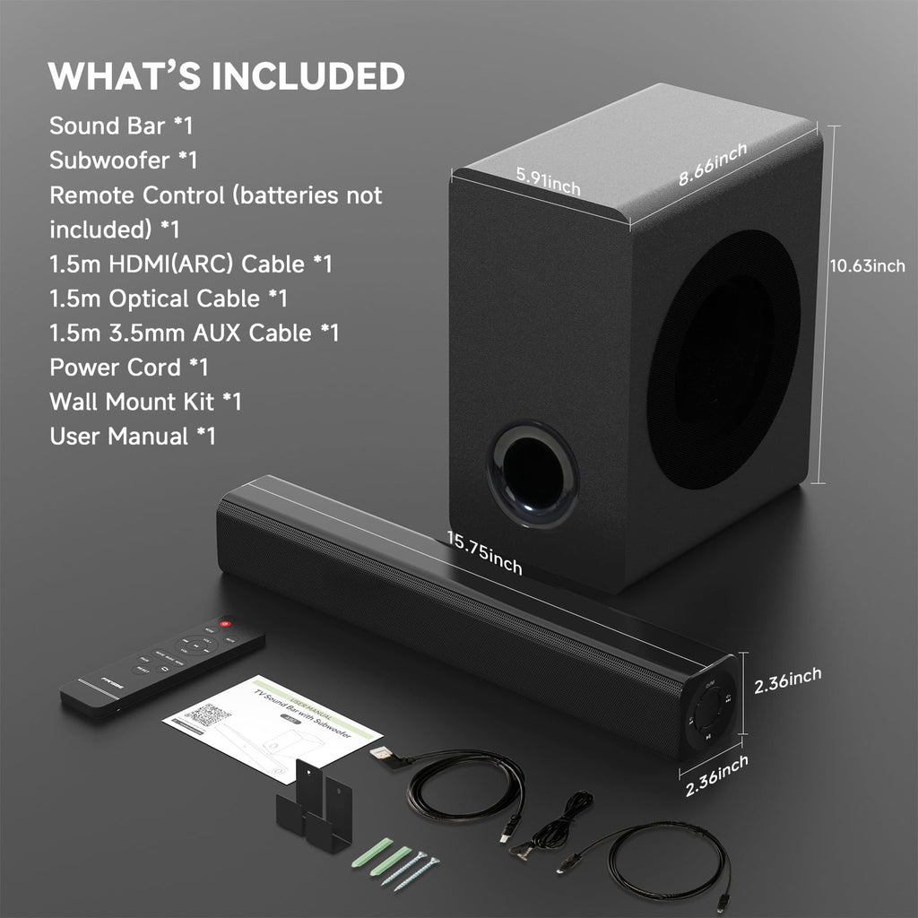 Barra de sonido MA90 3.1.2 Dolby Atmos con subwoofer