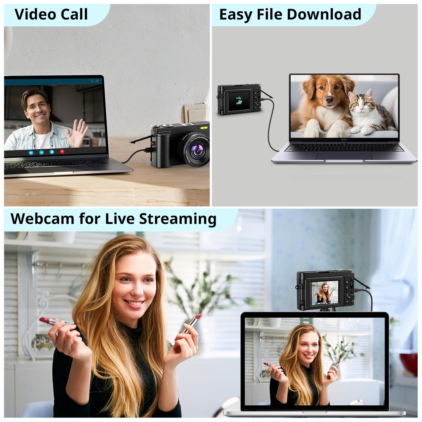 2026 4K Digital Camera with 48MP Autofocus and 16X Zoom