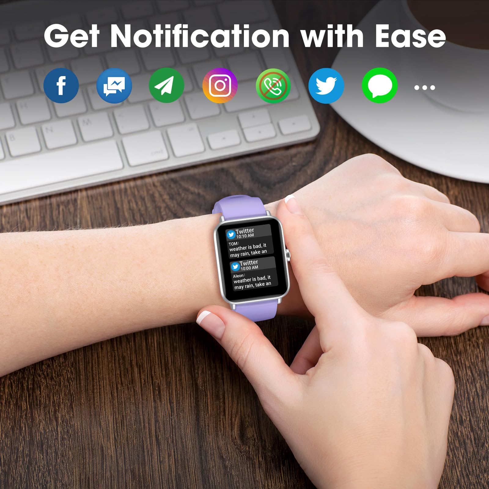 Smart Watch, Fitness Tracker with Heart Rate Monitor, Blood Oxygen, Sleep