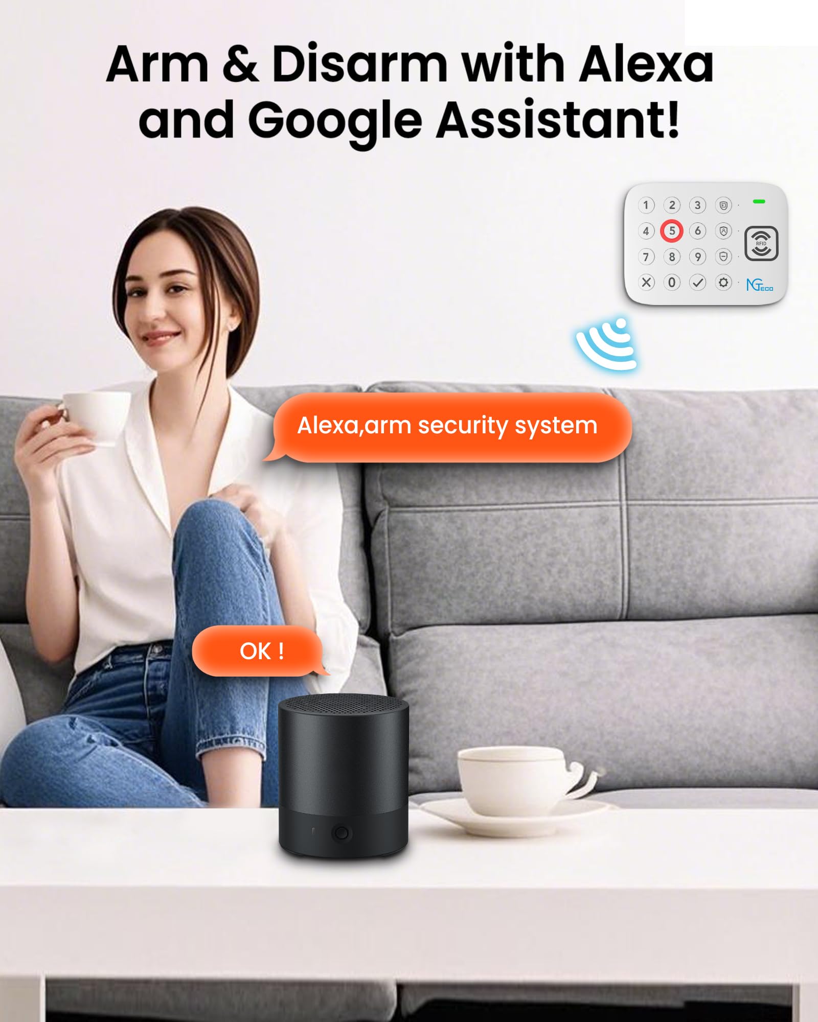 Kit Sicurezza Casa Wi-Fi Fai-da-Te con 11 Sensori K2-2021C