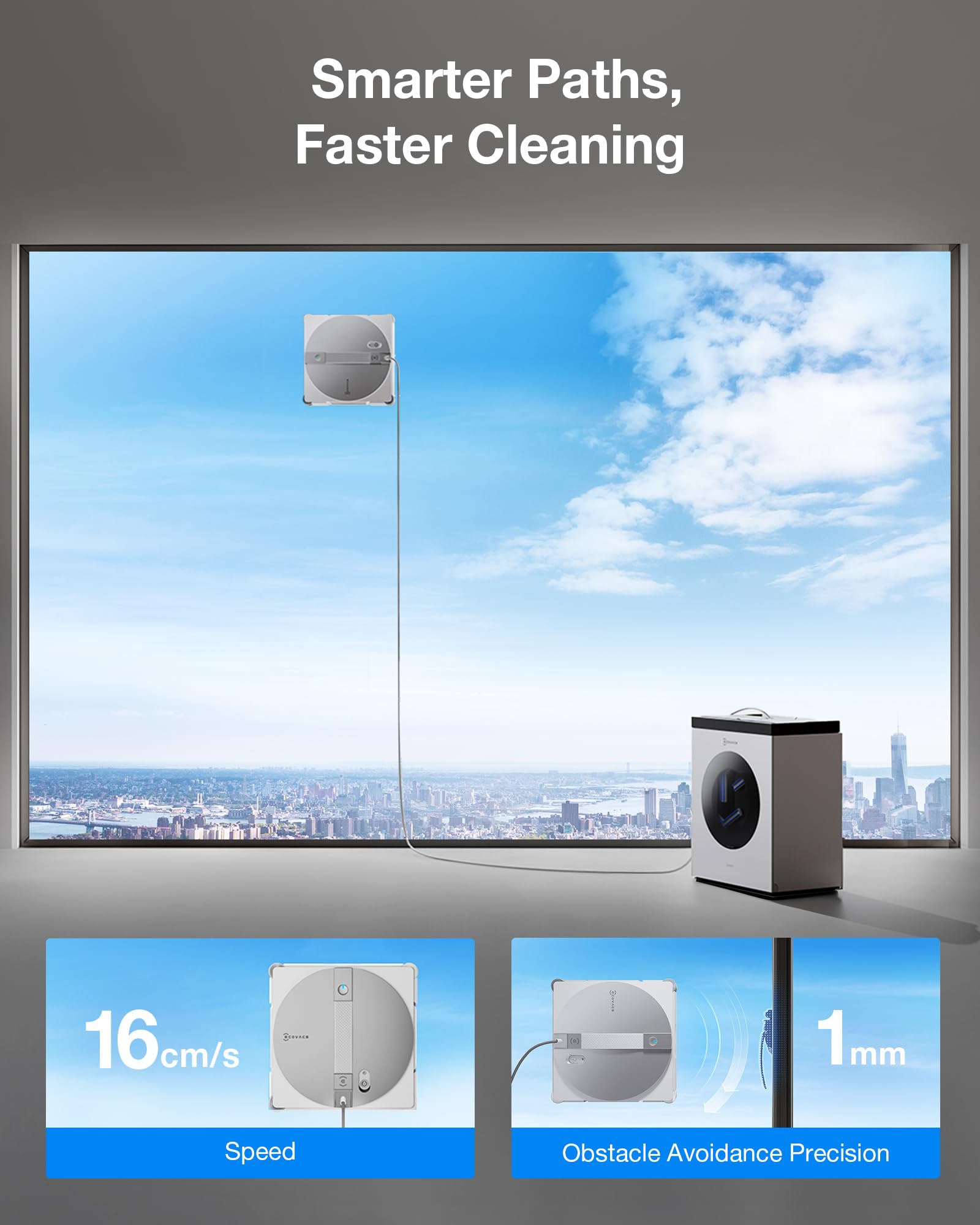ECOVACS W3 Omni Hands-Free Robot Window Cleaner with Auto-Clean