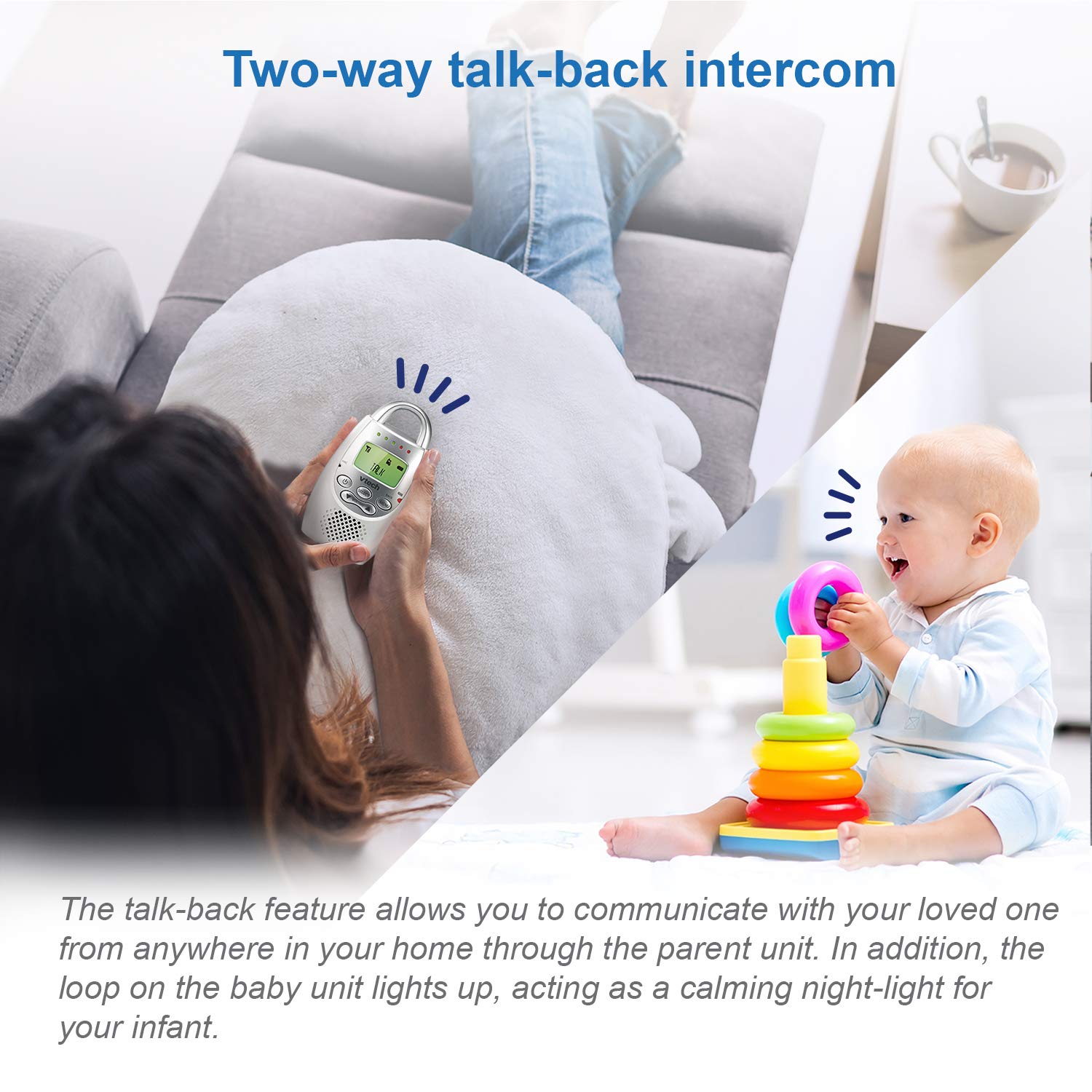 Audio-Babyphone mit großer Reichweite und Zwei-Wege-Kommunikation