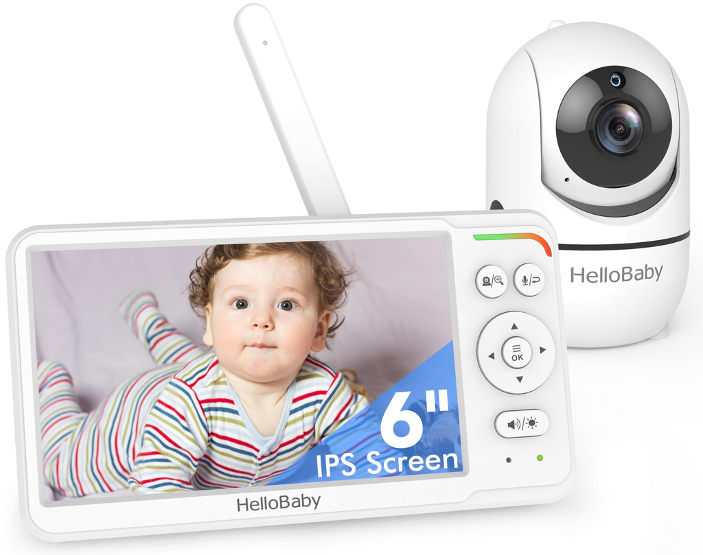 HelloBaby 6" IPS Screen Baby Monitor with Camera