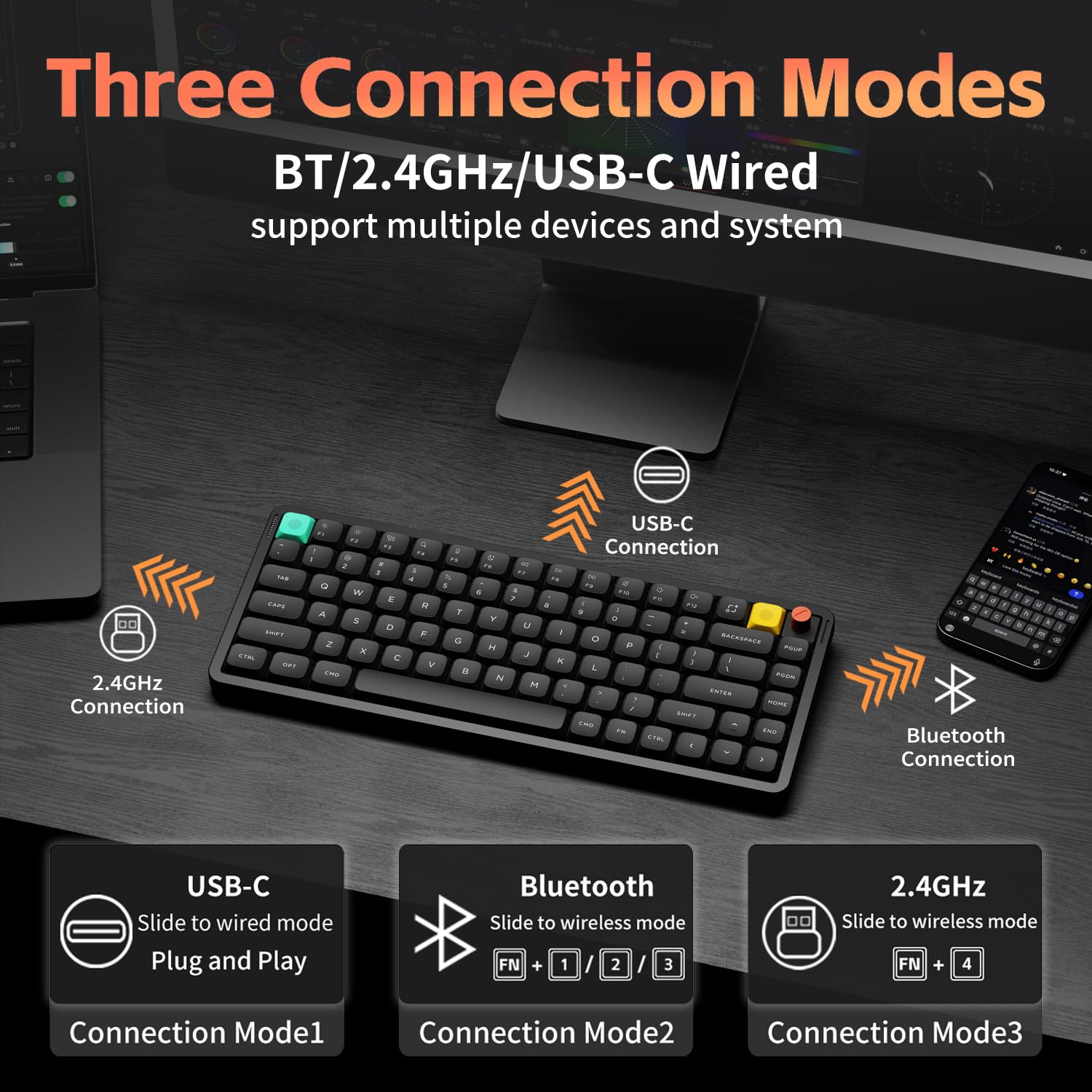 Teclado Mecánico Inalámbrico 75% Intercambiable en Caliente Air75 V3