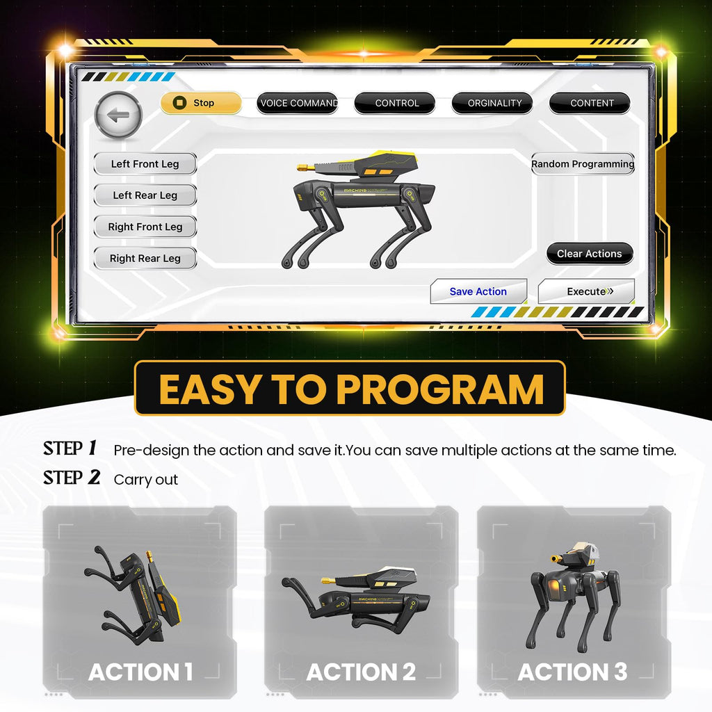 cxjoigxi Smart Robot Dog Toy with Blaster