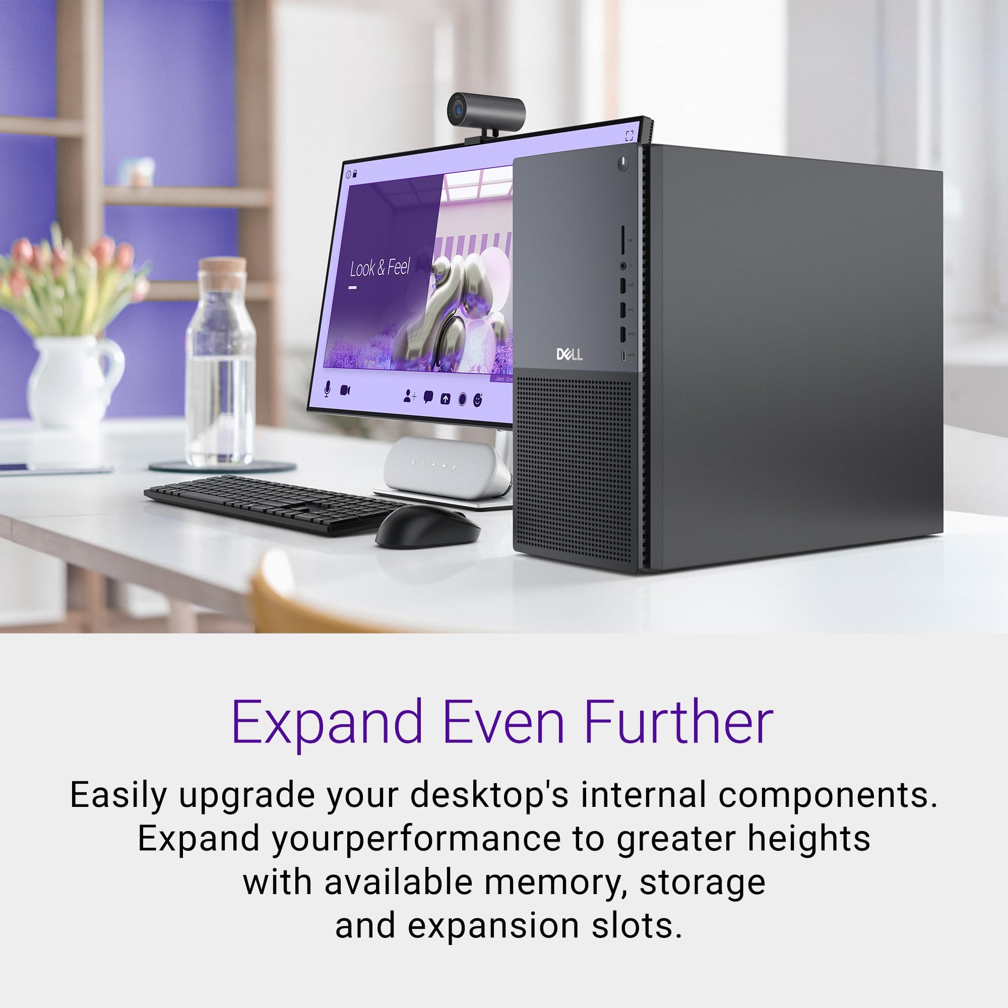 Dell Tower Plus Desktop EBT2250 - Intel Core Ultra 9-285 Processor, 32GB DDR5 RAM, 2TB SSD, NVIDIA GeForce RTX 5070 12GB GDDR7, Intel Wi-Fi 7, Windows 11 Home, Onsite Service - Black