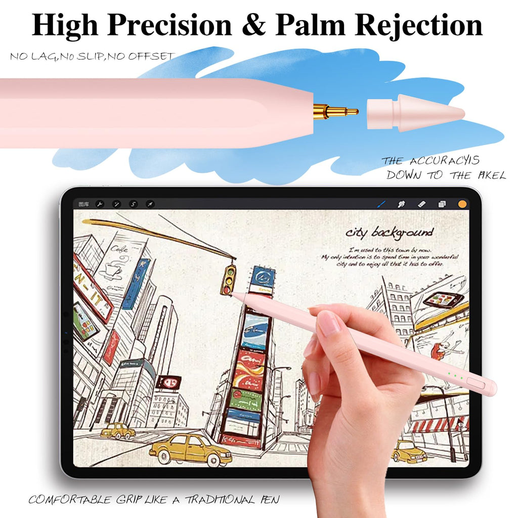 Stylus Pen for iPad11&10thGen,14Mins Faster Charge, with Pencil Holder,Palm Rejection, Tilt Sensitivity, for iPad Air11&13-inch(M3/M2), iPad Pro 11&13-inch (M4),iPad 6-11th,iPad Pro 11/12.9 inch