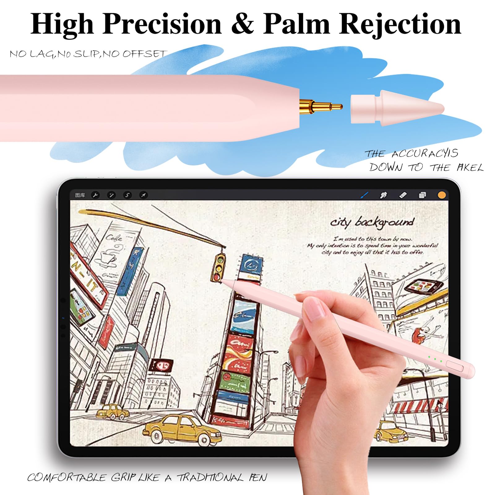 Stylus Pen for iPad11&10thGen,14Mins Faster Charge, with Pencil Holder,Palm Rejection, Tilt Sensitivity, for iPad Air11&13-inch(M3/M2), iPad Pro 11&13-inch (M4),iPad 6-11th,iPad Pro 11/12.9 inch