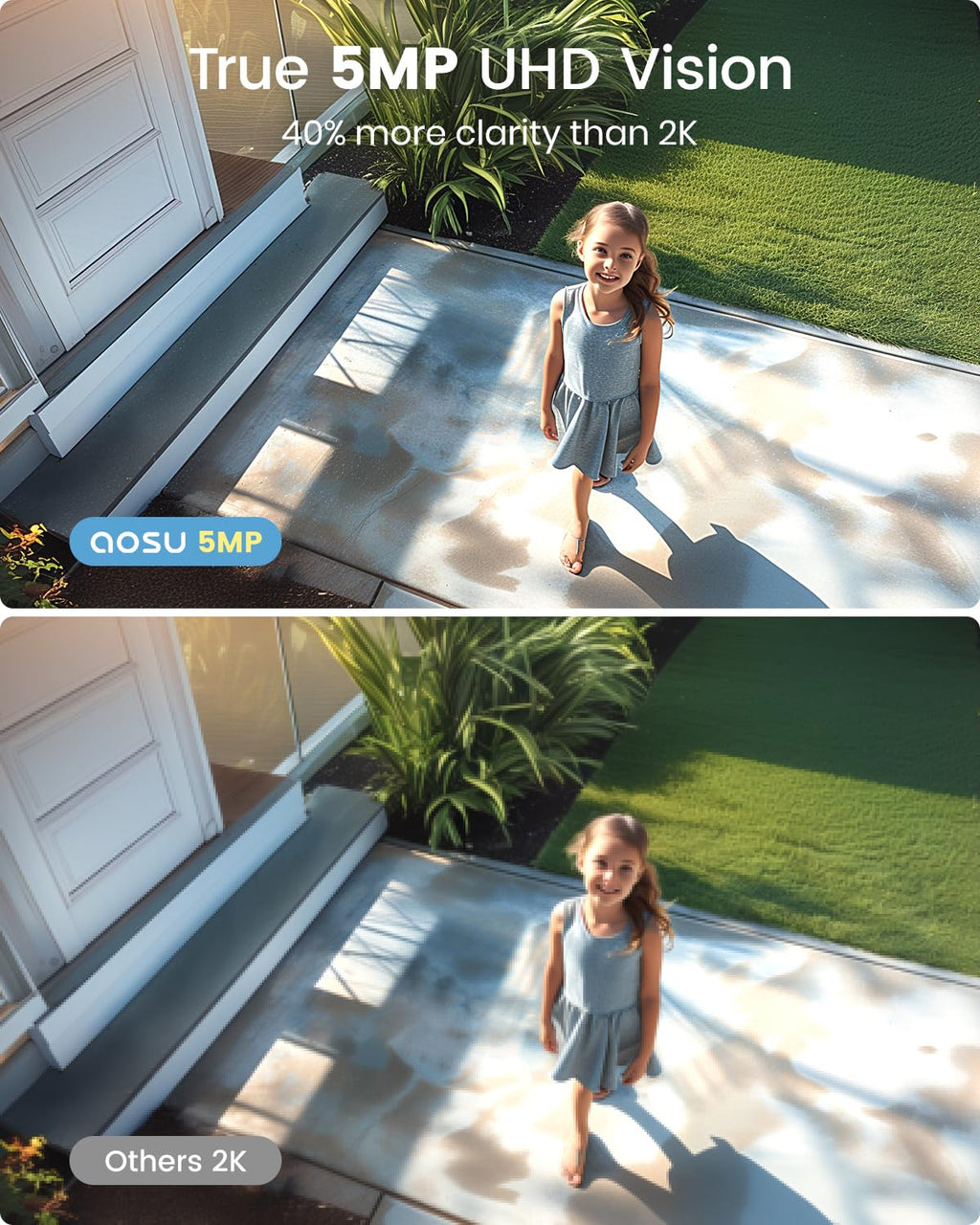 Caméra de sécurité solaire sans fil 3K 5MP avec