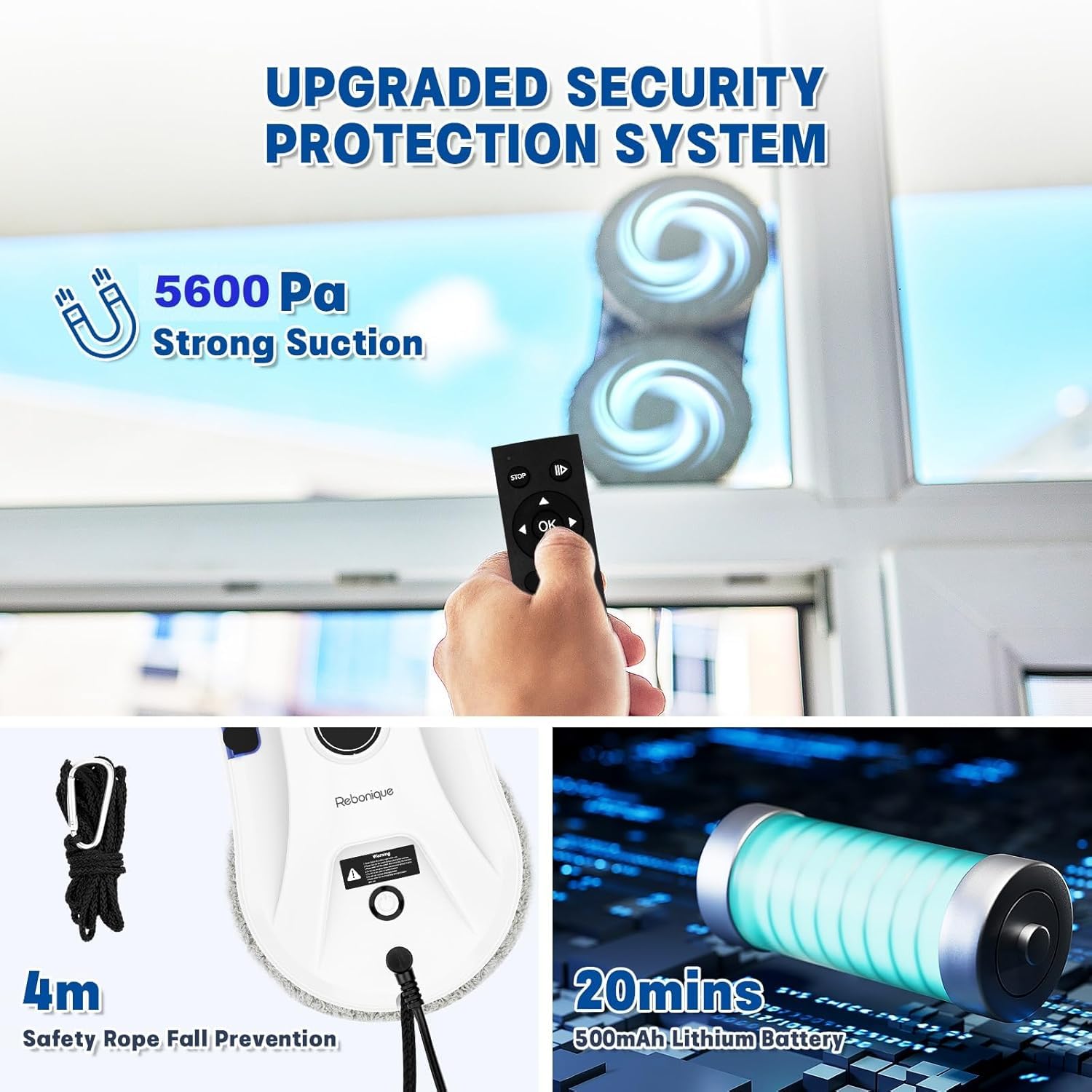 MIUPWULA Auto-Spray Window Cleaning Robot for Automated Streak-Free Shine