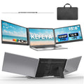 KEFEYA Laptop Screen Extender 15.6", 1080P FHD IPS Ultra-Slim Triple Portable Monitor for Laptop 12-17.3", Eyes Care HDR Travel Monitor, USB-C/HDMI Plug-Play Monitor Extender for macOS/Win and Phone