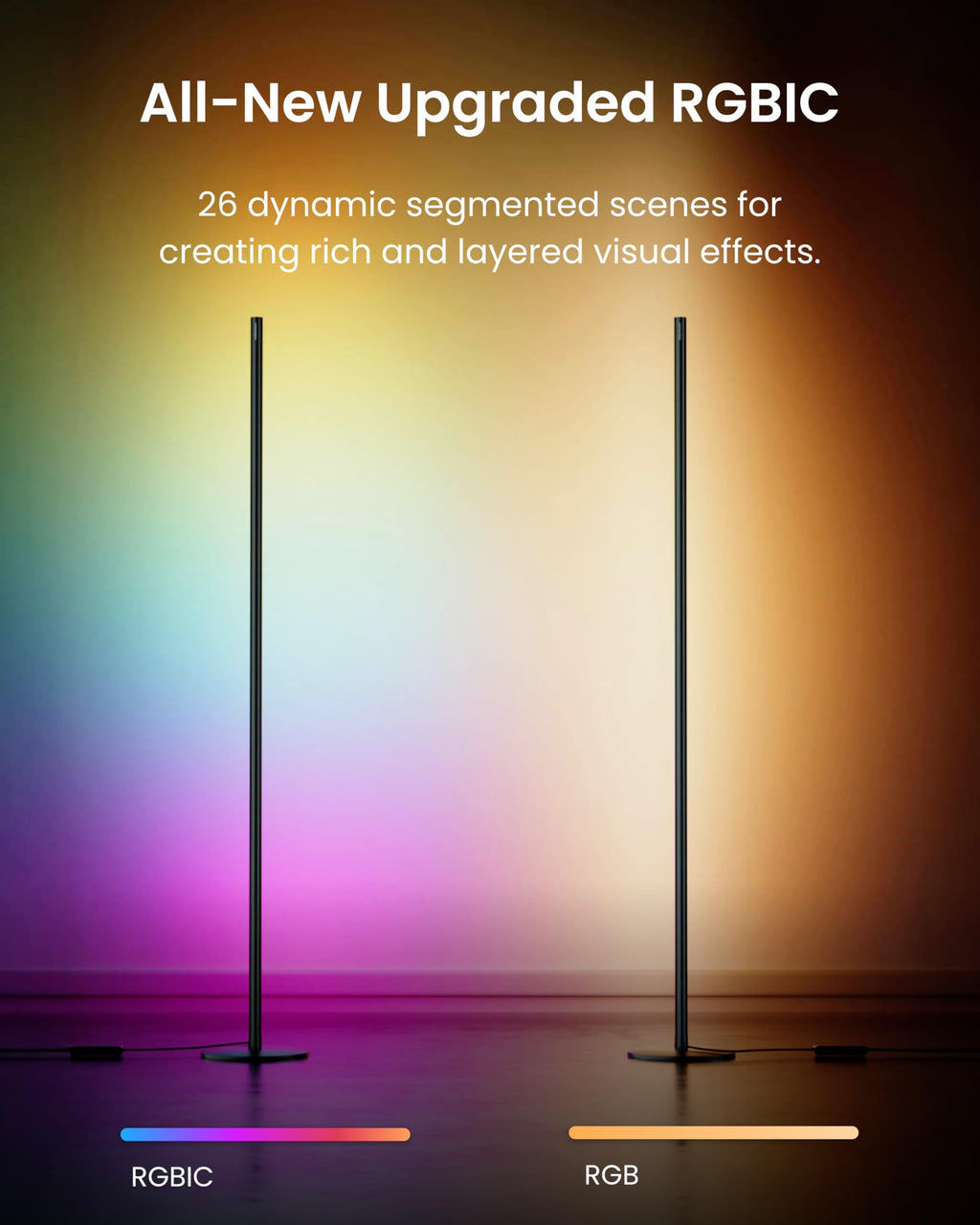 Smart RGBICWW Floor Lamp Voice Control H7061