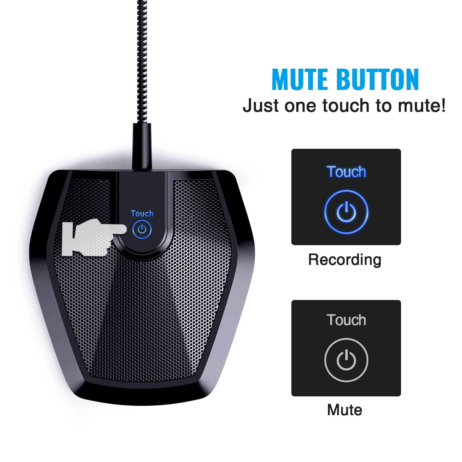 TONOR Conference USB Microphone, Omnidirectional Condenser PC Mic for Video Conference, Recording, Skype, Online Class, Court Reporter, Plug & Play Compatible with Mac OS X Windows PC Compute, G11