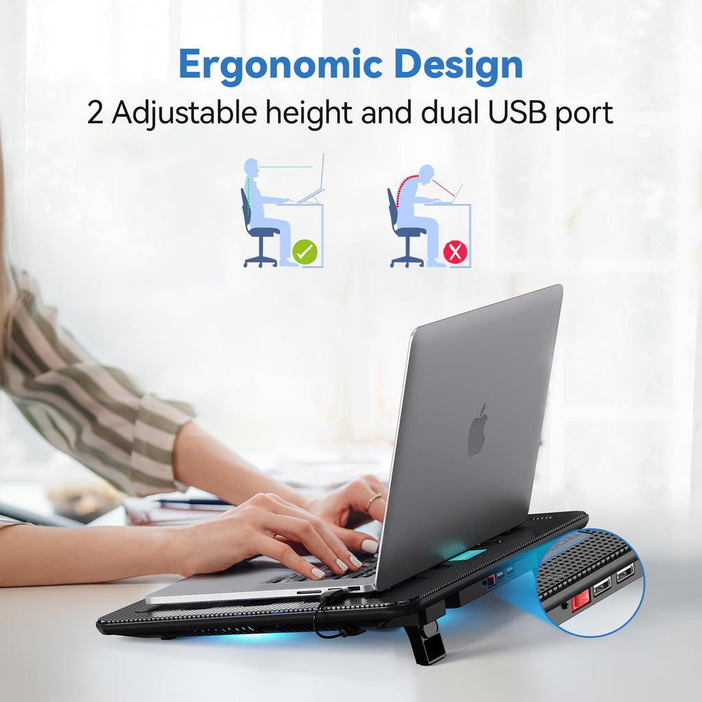 Base de enfriamiento para portátil con 3 ventiladores LED