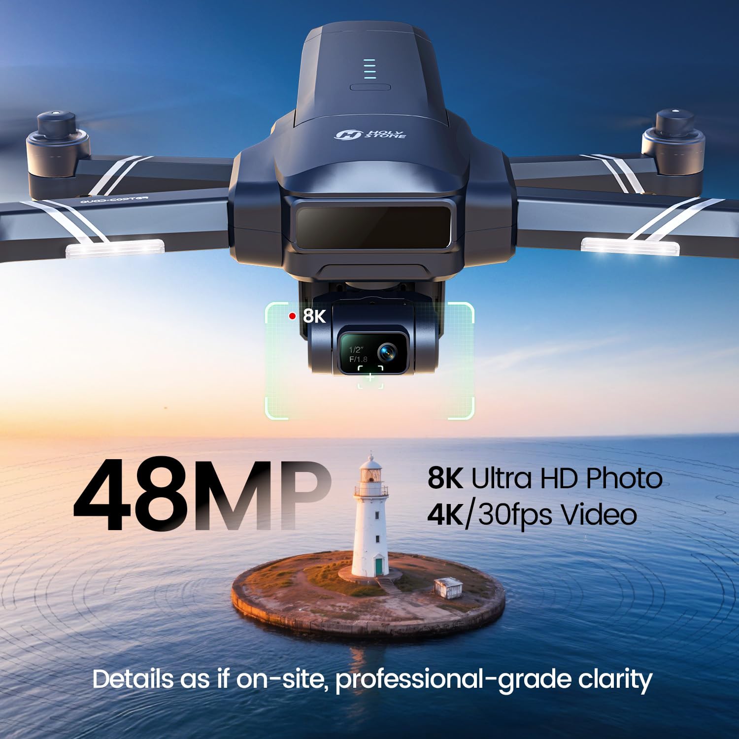 3-Achsen-Gimbal-Drohne mit 4K-Kamera GPS HS600D