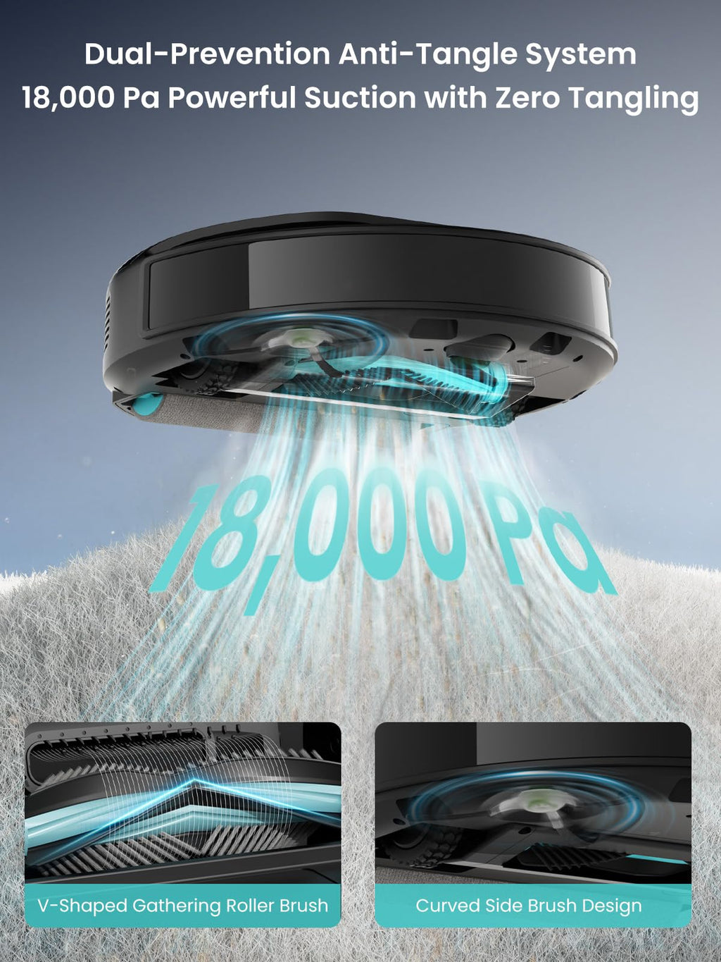 LiDAR Robot Tozsoran və Mop 18000Pa Emiş Gücü ilə