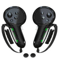 Controller Grips Compatible with Meta Quest 3S Oculus Quest 3 Controllers Straps Knuckle Hand Strap with Battery Opening Covers with Thumbsticks Covers Black, Batteries Not Included