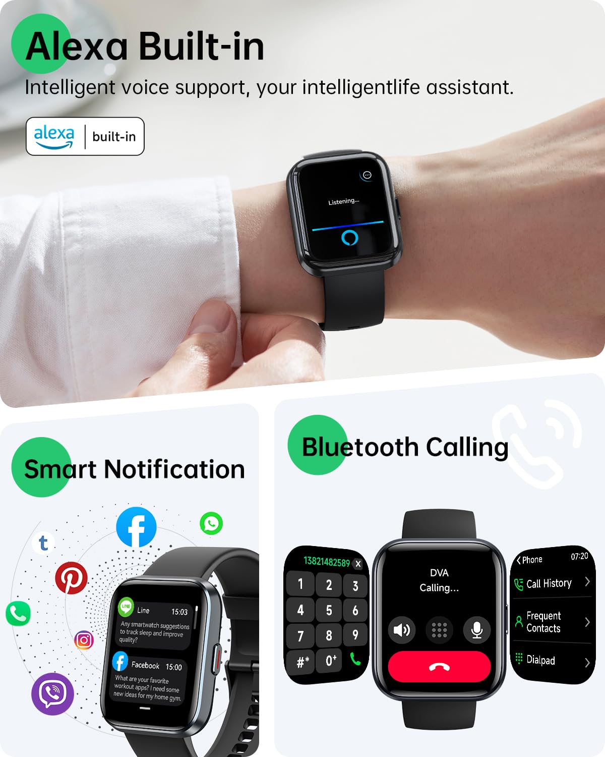 1.83" HD Alexa Smartwatch Fitness-Tracker 120+ Sport