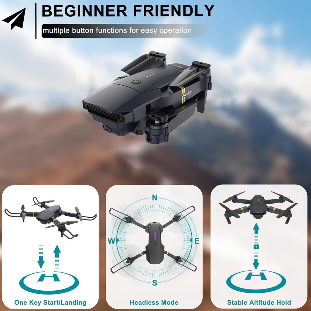 Foldable 1080P Camera Drone with FPV for Beginners