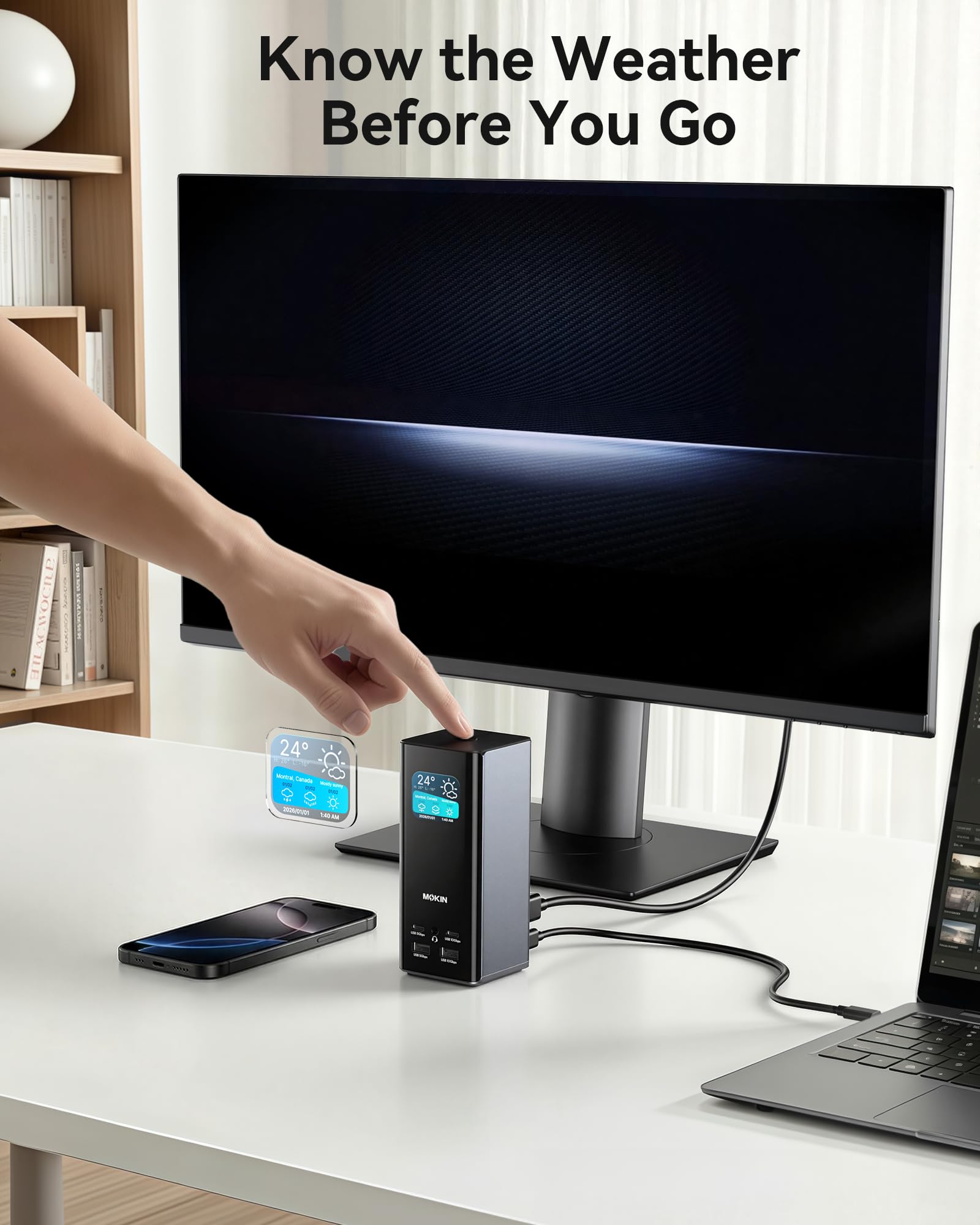 USB C Docking Station 3 Monitors 3 HDMI 2DP, MOKiN USB C Dock Multi Display with USB A&C 3.1, USB A&C 3.0, USB A 2.0, PD 100W, Ethernet for USB C Laptop HP/Dell/Lenovo