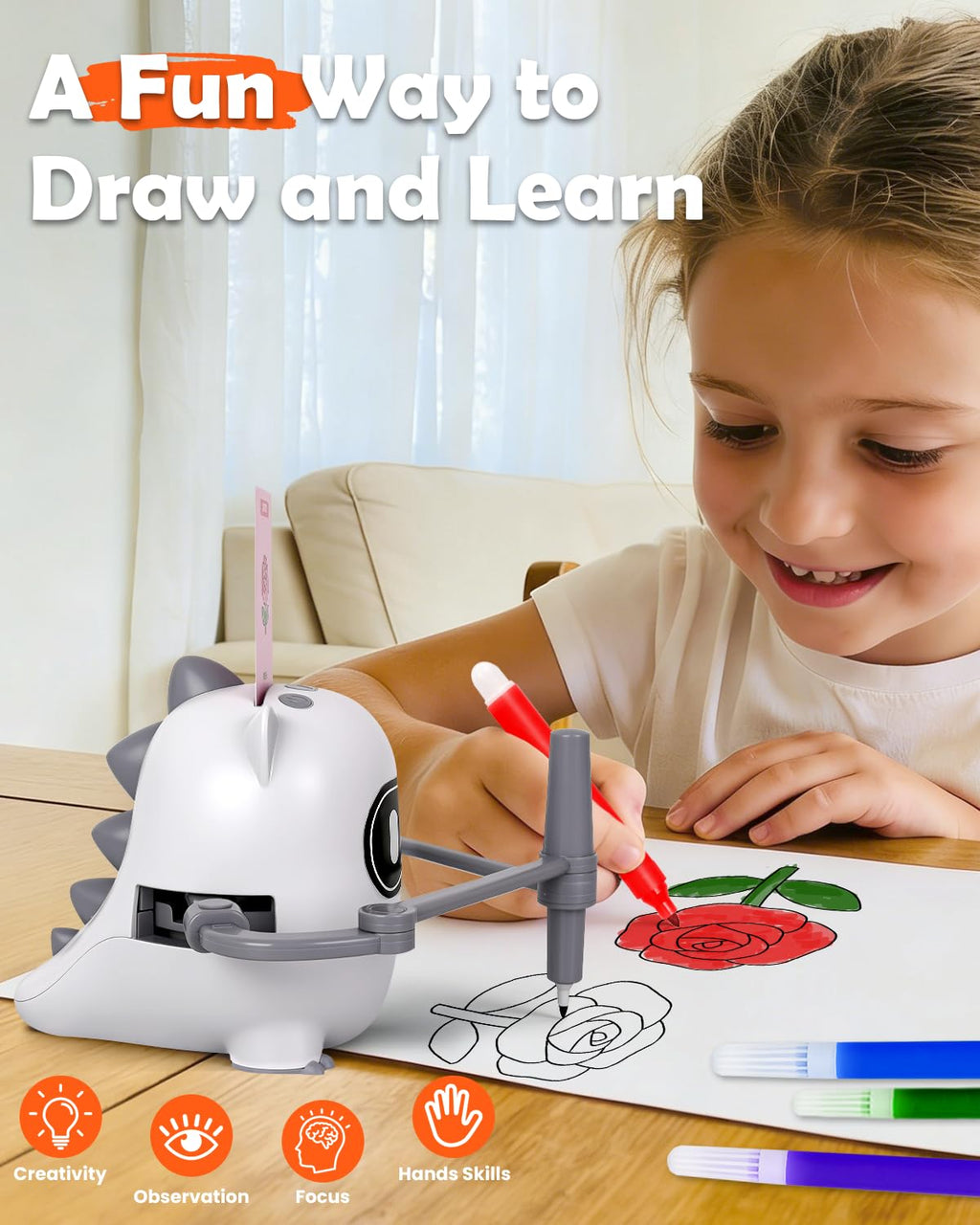 Drawing Robot Toy with 200 Cards for Kids Educational